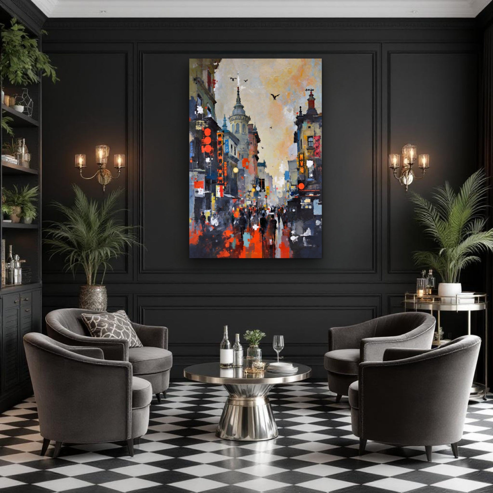 Gothic City Street Art Print - European Cityscape