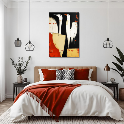 Abstract Neutral Goose Bird Art Print