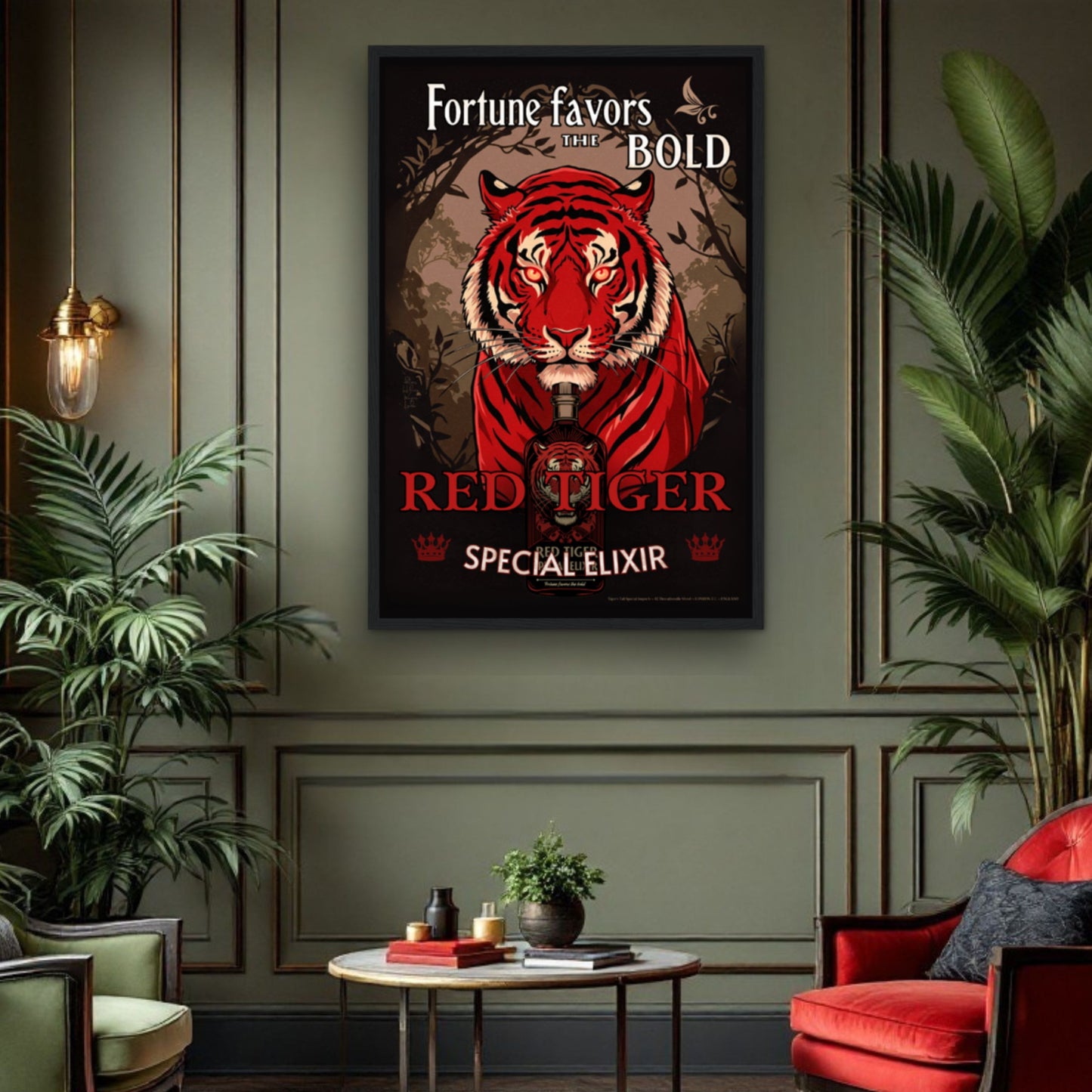 Tiger Cocktail Bar Art Poster Print