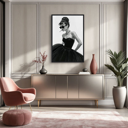 Audrey Hepburn Smoking Fashion Art Print