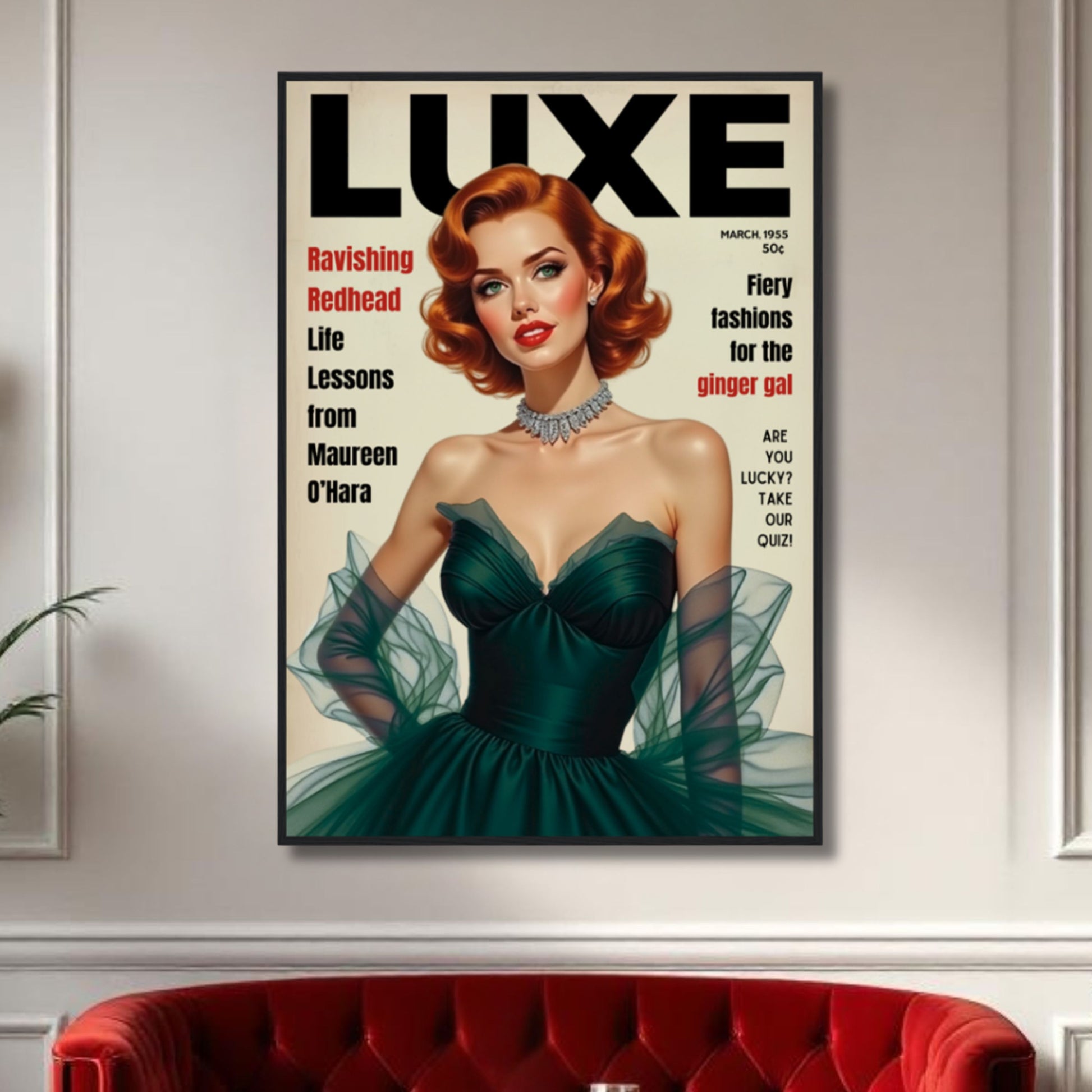 Maureen O'Hara Vintage Fashion Art Poster Print