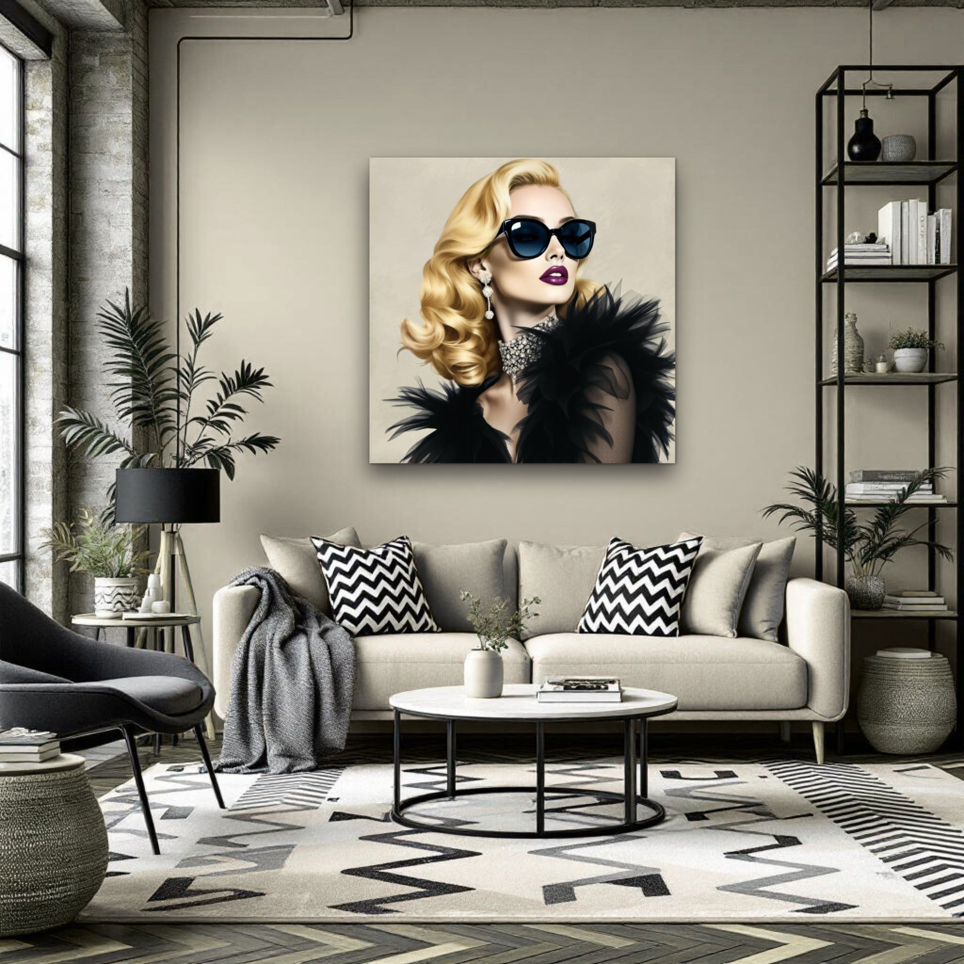 Blonde Bombshell Fashion Model Art Print