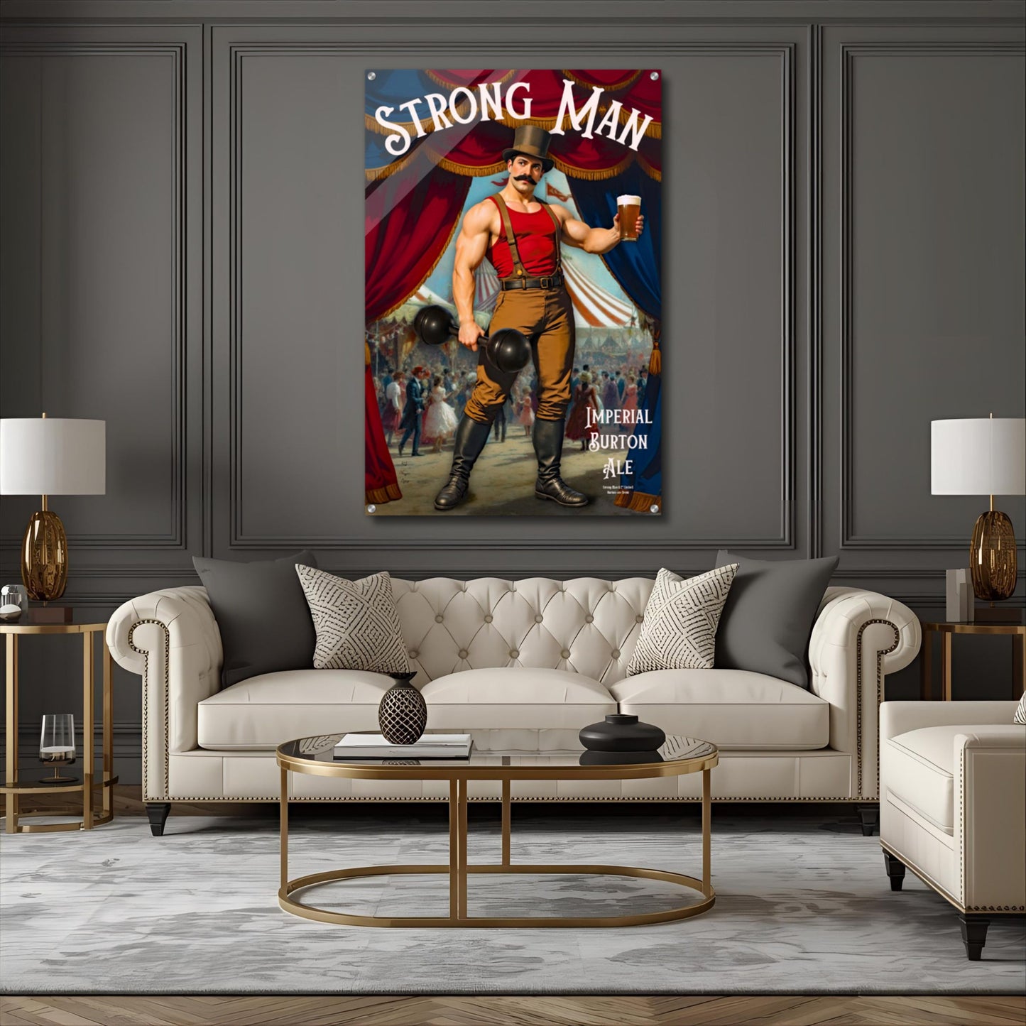 Vintage Victorian Circus Strongman Ale Art Print