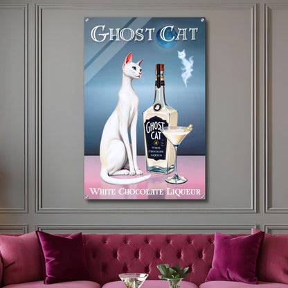 White Cat Chocolate Martini Cocktail Bar Art Print