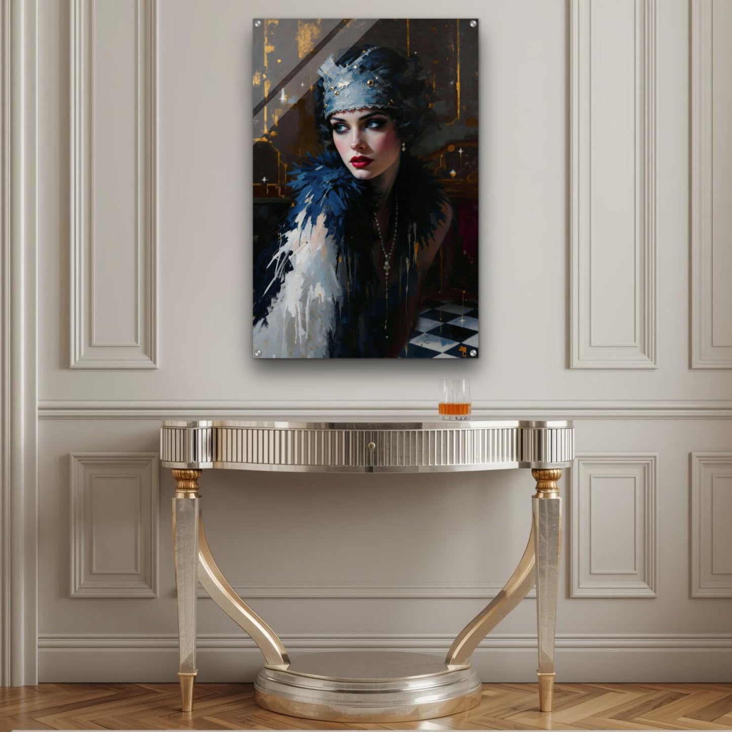1920s Gatsby Flapper Painting Art Print - Speakeasy Prohibition Wall Decor