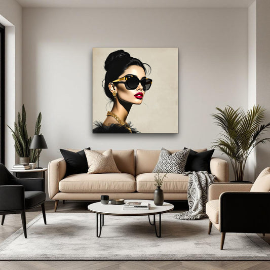 Golden Girl Chic Runway Model Art Print