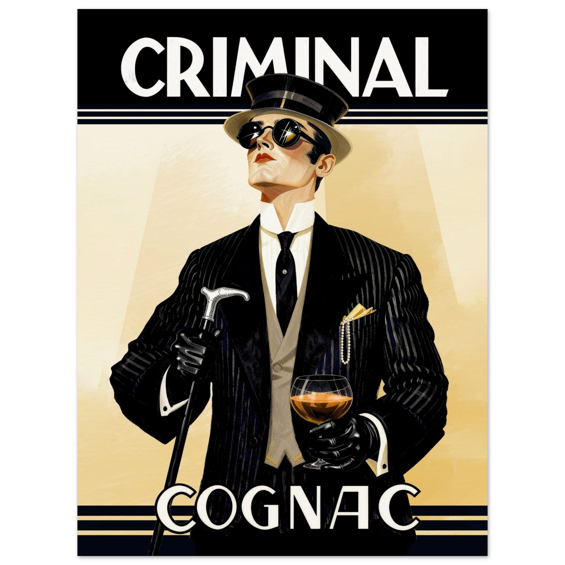 Criminal Cognac 1920s Art Deco Print 75x100 cm 30x40″ Museum-Quality Matte Poster