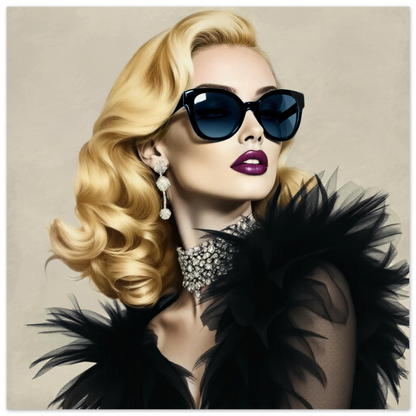 Blonde Bombshell Fashion Model Art Print 50x50 cm 20x20″ Museum-Quality Matte Paper Poster