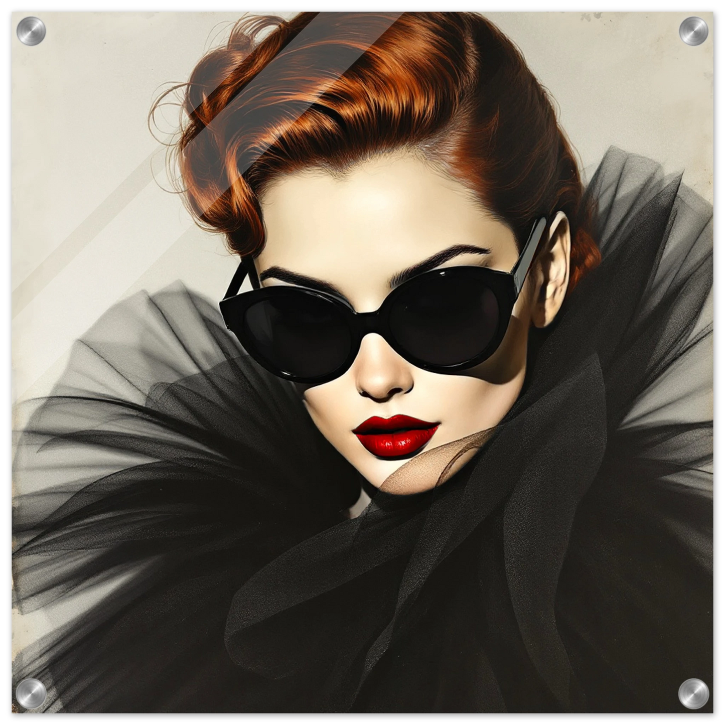 Femme Fatale Paris Runway Fashion Art Print 50x50 cm 20x20″ Sleek Acrylic Print