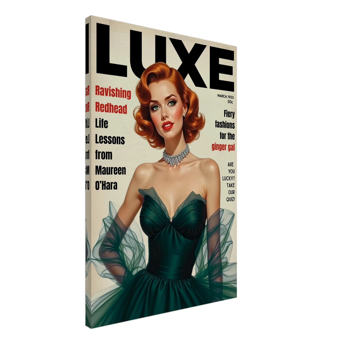 Maureen O'Hara Vintage Fashion Art Poster Print No Frame 60x90 cm 24x36″ Gallery Wrapped Canvas