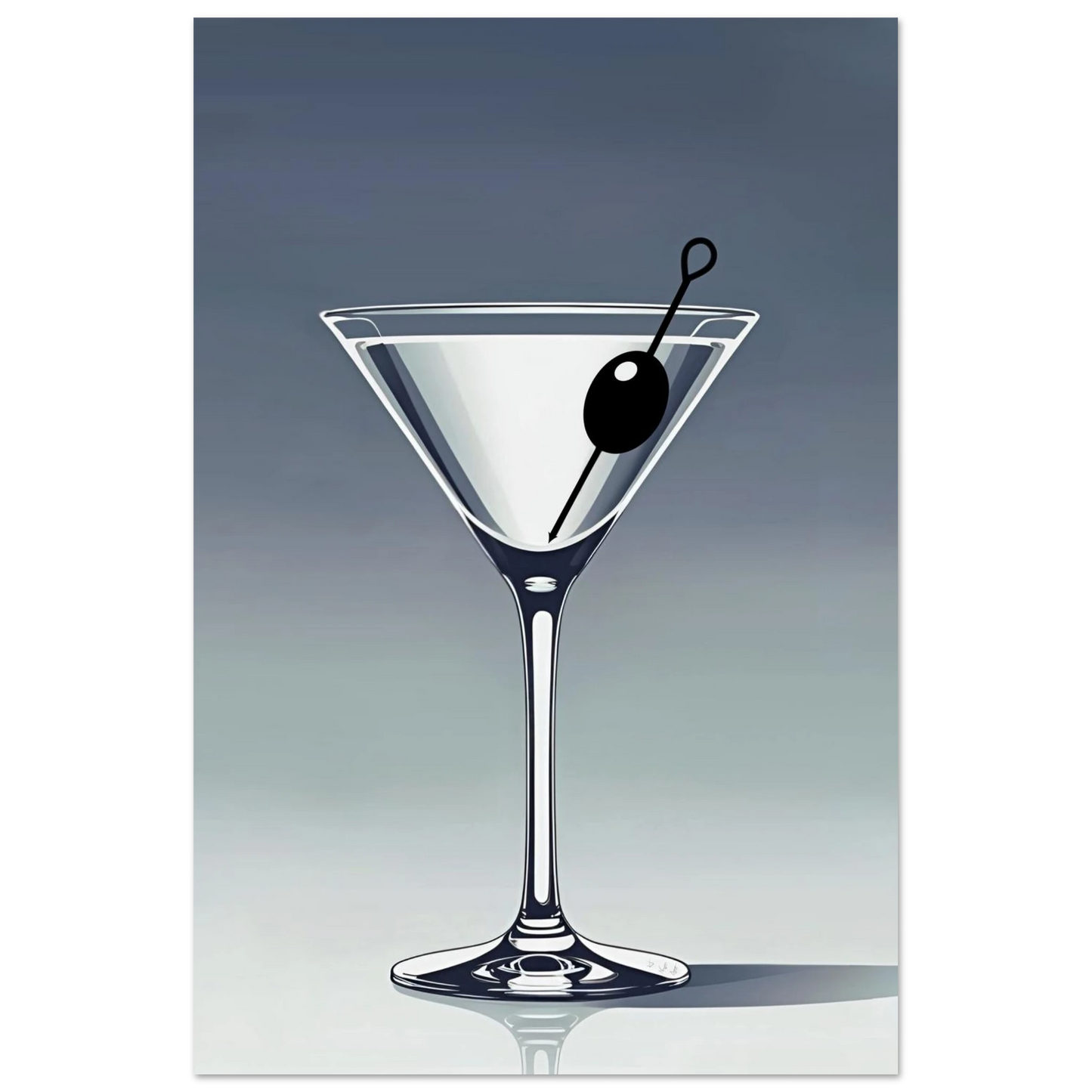 Retro Martini Cocktail Bar Art Print 60x90 cm 24x36″ Premium Matte Paper Poster No Frame