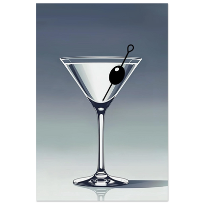 Retro Martini Lounge Cocktail Bar Art Print 60x90 cm 24x36″ Premium Matte Paper Poster No Frame
