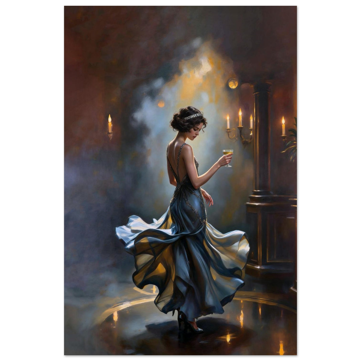 1920s Speakeasy Dancing Flapper Art Deco Print 12x18″ Museum-Quality Matte Poster