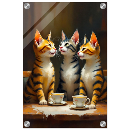 Tabby Cat Vintage Kitchen Art Print 60x90 cm 24x36″ Museum-Quality Matte Framed Poster Black Wood Frame