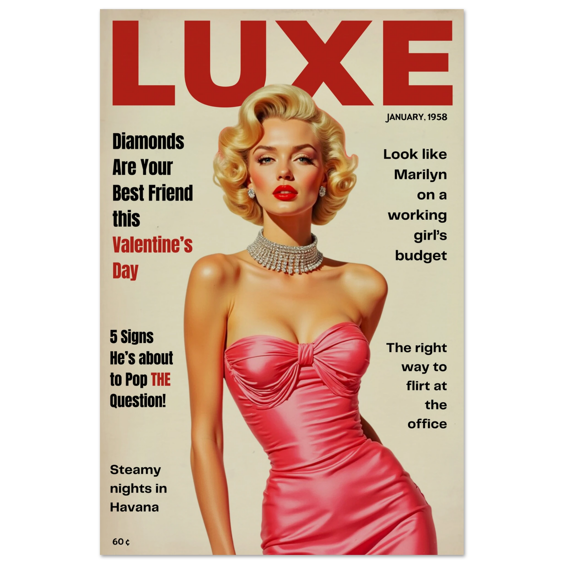 Marilyn Monroe Hollywood Glam Art Print 30x45 cm 12x18″ Museum-Quality Matte Paper Poster No Frame