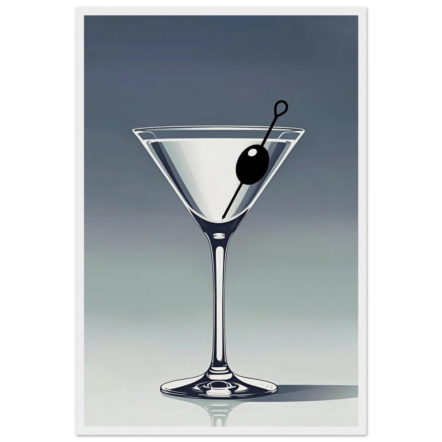 Retro Martini Cocktail Bar Art Print 40x60 cm 16x24″ Museum-Quality Matte Paper Wooden Framed Poster White Wood Frame