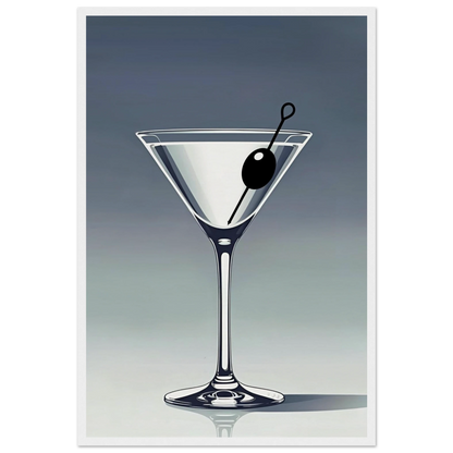 Retro Martini Lounge Cocktail Bar Art Print 40x60 cm 16x24″ Museum-Quality Matte Paper Wooden Framed Poster White Wood Frame