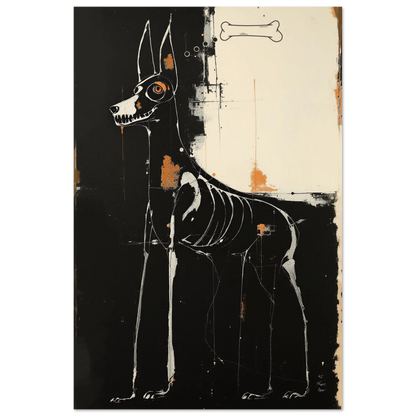 X-ray Skeleton Dog Abstract Art Poster Print 40x60 cm 16x24″ Classic Matte Paper Poster No Frame