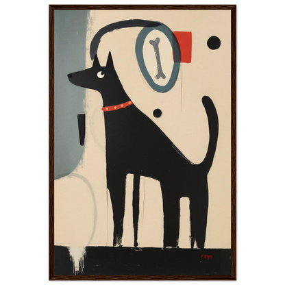 Funny Modern Dog Lover's Art Print 40x60 cm 16x24″ Museum-Quality Matte Paper Wooden Framed Poster Dark Brown Wood Frame