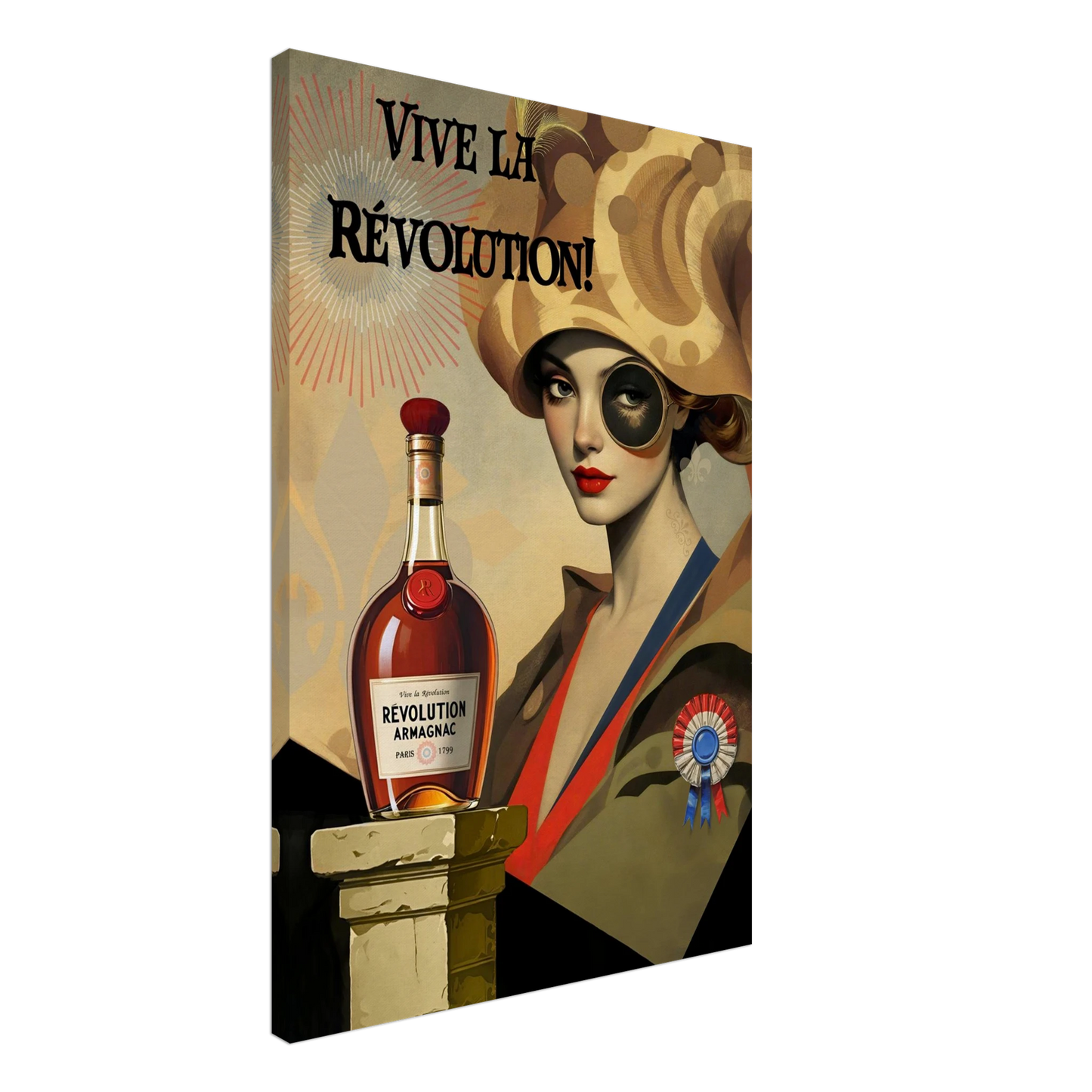 Vintage French Revolution Cognac Art Print No Frame 60x90 cm 24x36″ Gallery Wrapped Canvas