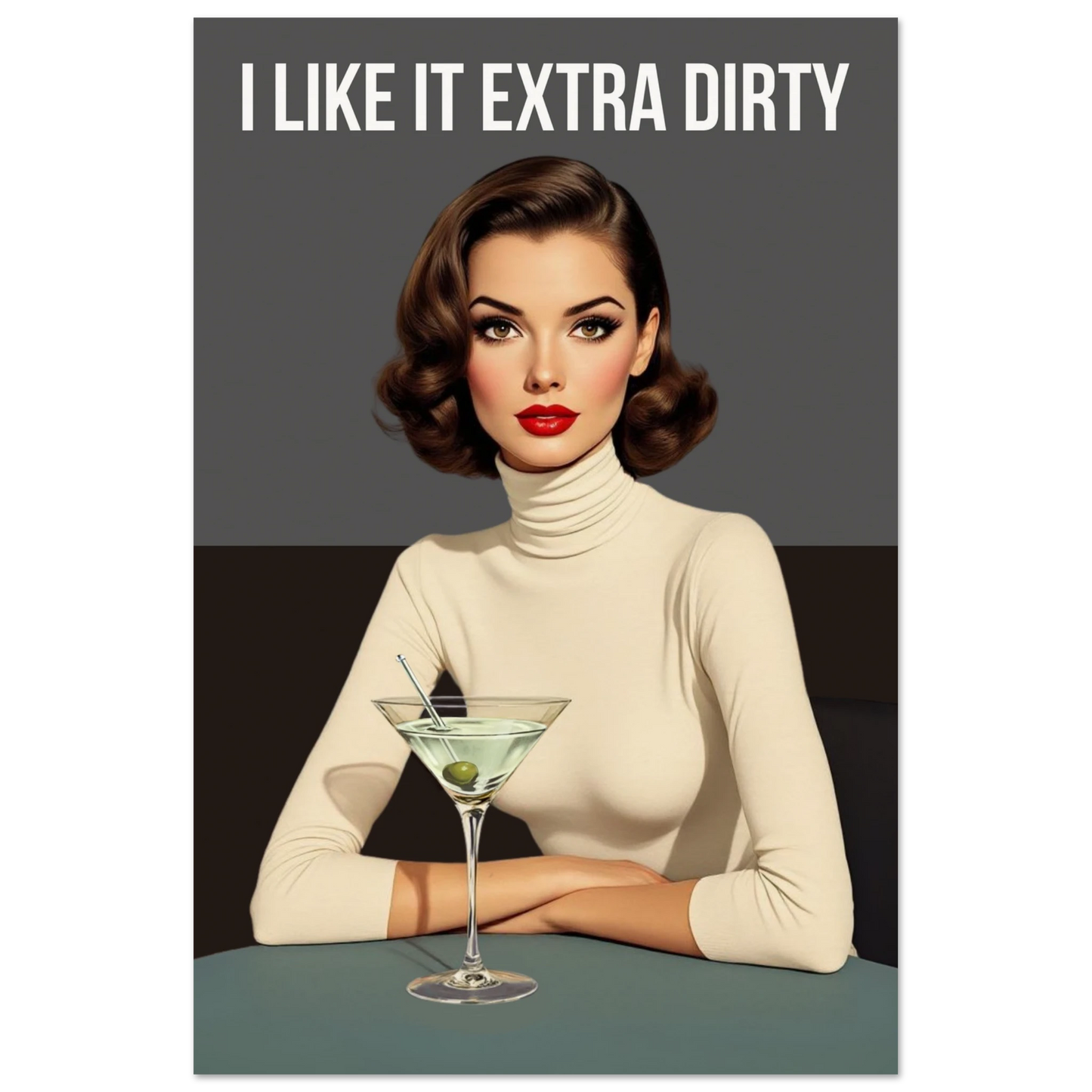 Extra Dirty Martini Cocktail Bar Art Print No Frame Museum-Quality Matte Paper Poster 60x90 cm 24x36″