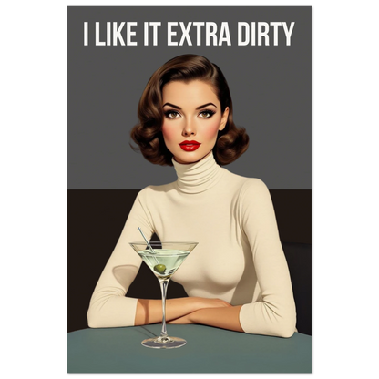 Extra Dirty Martini Cocktail Bar Art Print No Frame Museum-Quality Matte Paper Poster 60x90 cm 24x36″