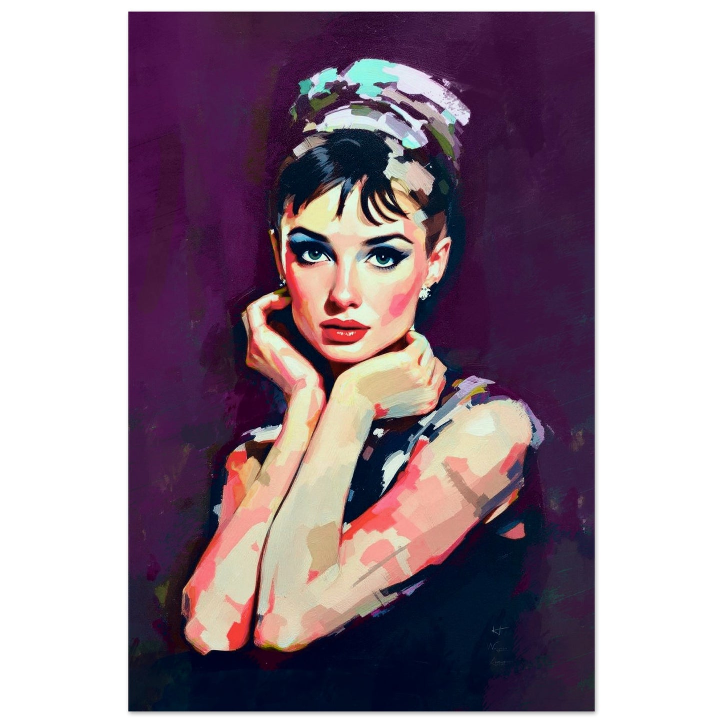 Audrey Hepburn Painting Art Print 40x60 cm 16x24″ Museum-Quality Matte Poster No Frame