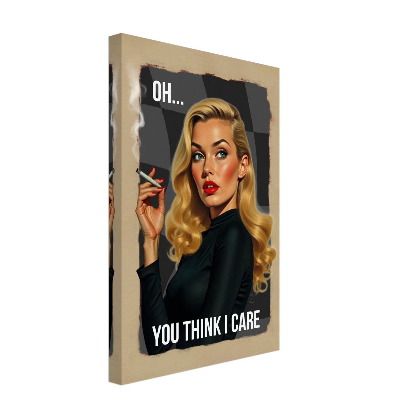 Retro Blonde Bombshell Funny Quote Art Print No Frame 30x45 cm 12x18″ Gallery Wrapped Canvas