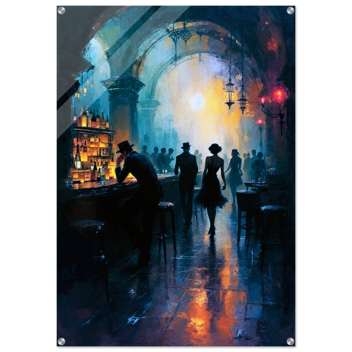 Dance Hall Speakeasy Art Print 70x100 cm 28x40″ Sleek Acrylic Print No Frame