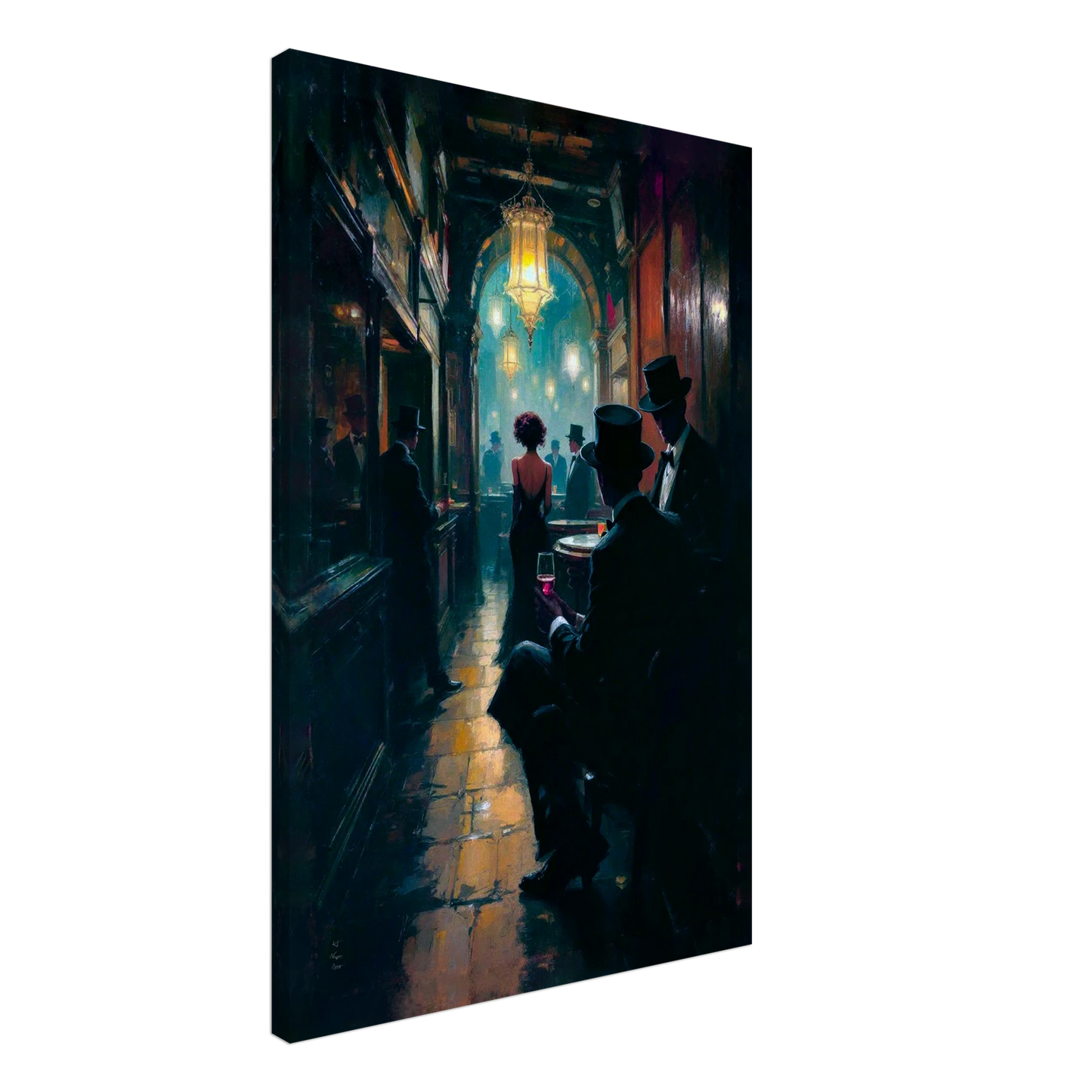 Prohibition Speakeasy Art Deco Print No Frame 60x90 cm 24x36″ Gallery Wrapped Canvas