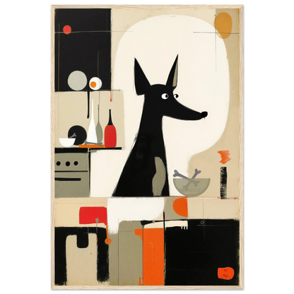 Modern Quirky Dog Lover Art Print Light Wood Frame 60x90 cm 24x36″ Classic Matte Paper Wooden Framed Poster