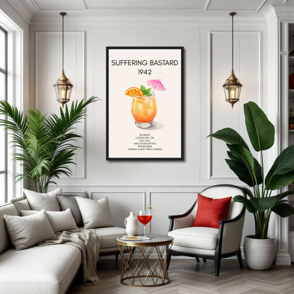 Suffering Bastard Tiki Cocktail Bar Poster Print