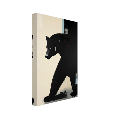 Minimalist Abstract Black Bear Art Poster Print No Frame 20x30 cm 8x12″ Gallery Wrapped Canvas