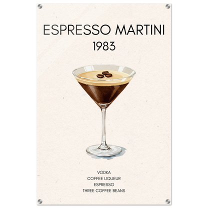 Espresso Martini Cocktail Bar Poster Print No Frame 60x90 cm 24x36″ Sleek Acrylic Print