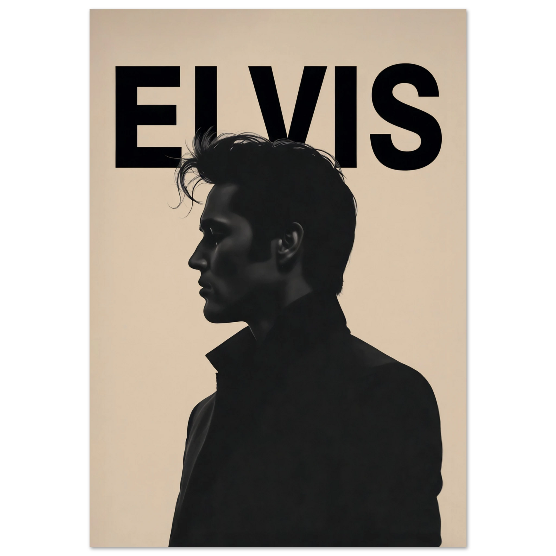Young Elvis Presley Silhouette Art Print No Frame 70x100 cm 28x40″ Classic Matte Paper Poster