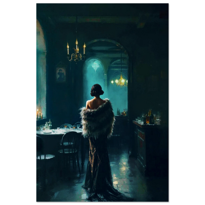 Moody Speakeasy Flapper Bar Art Print 30x45 cm 12x18″ Museum-Quality Matte Paper Poster No Frame