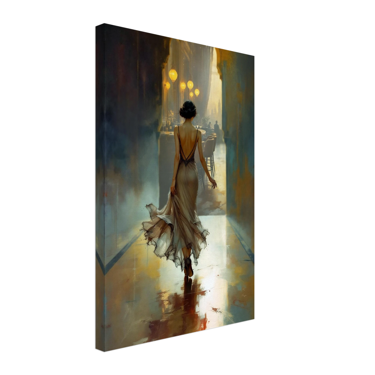 1920s Speakeasy Art Deco Flapper Print 40x60 cm 16x24″ Gallery Wrapped Canvas No Frame