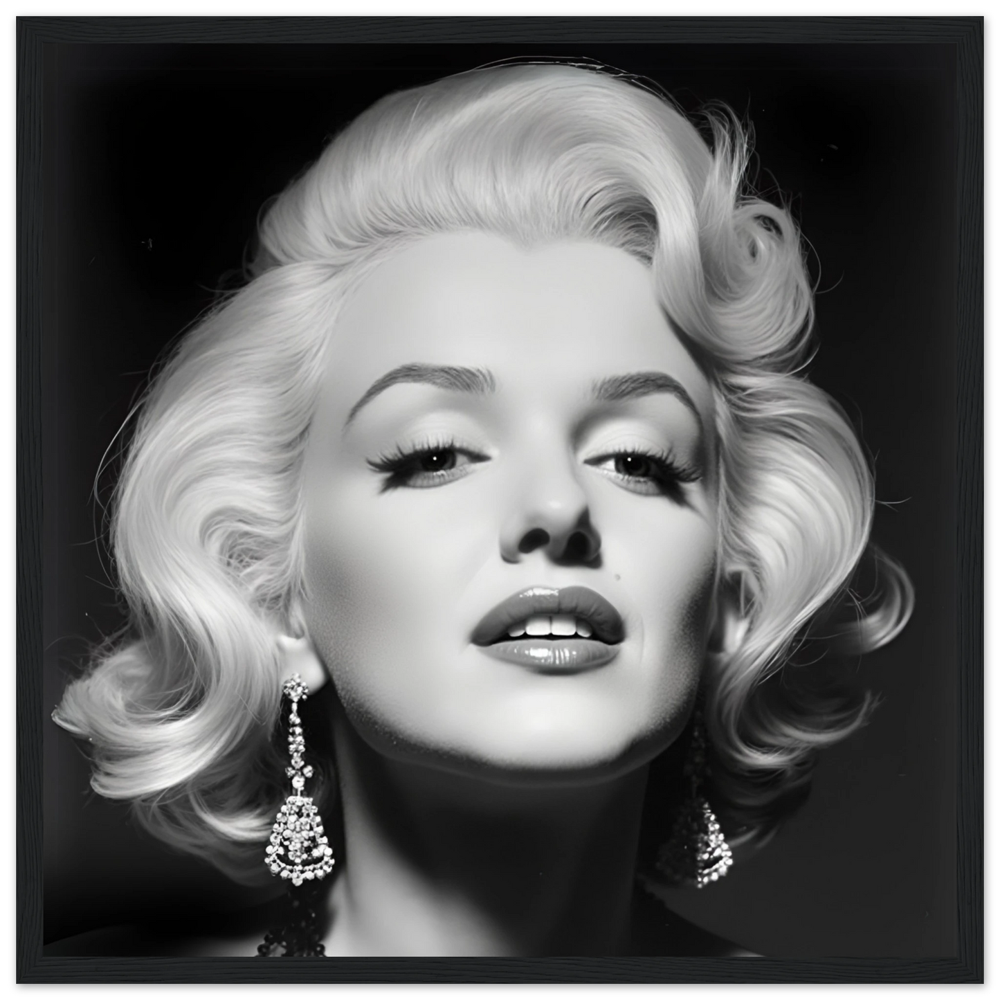 Marilynn Monroe Art Print Black Wood Frame 40x40 cm 16x16″ Premium Matte Paper Wooden Framed Poster