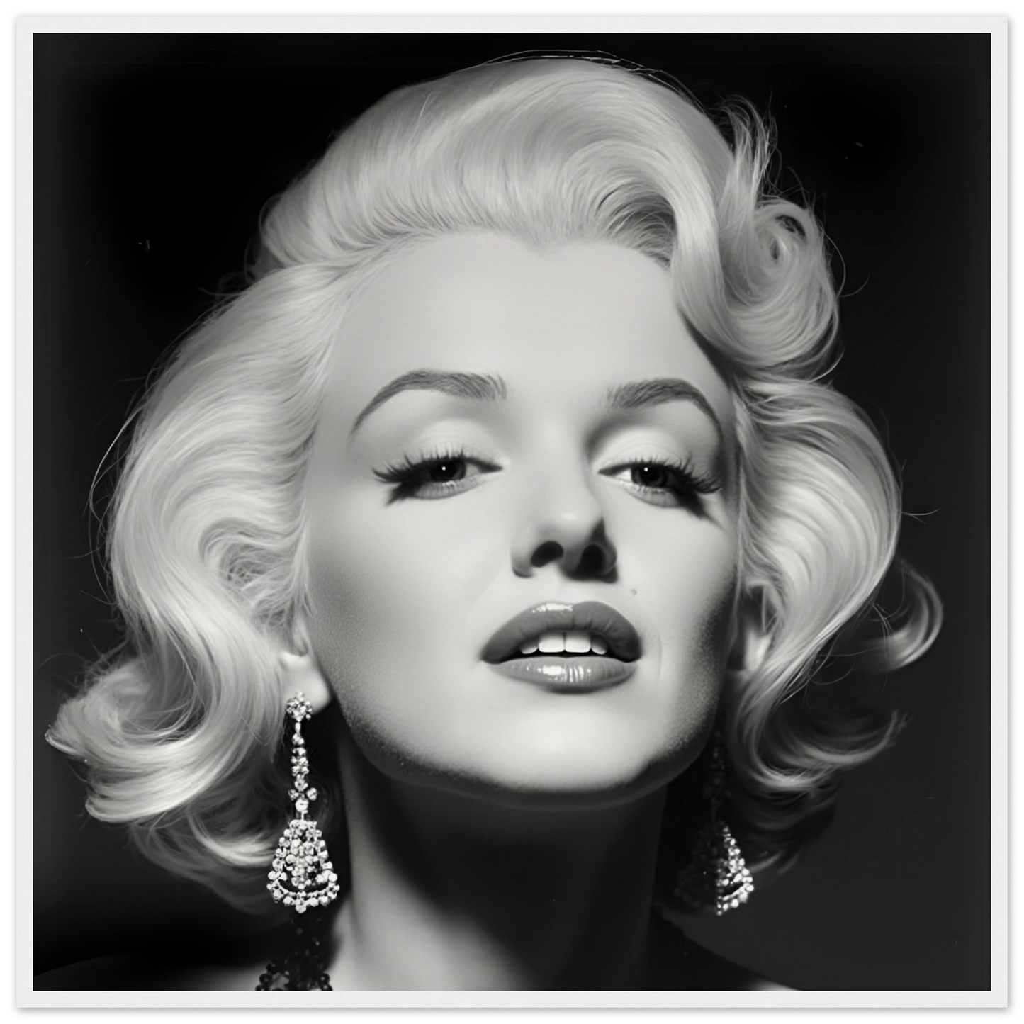 Marilynn Monroe Art Print White Wood Frame 70x70 cm 28x28″ Museum-Quality Matte Paper Wooden Framed Poster