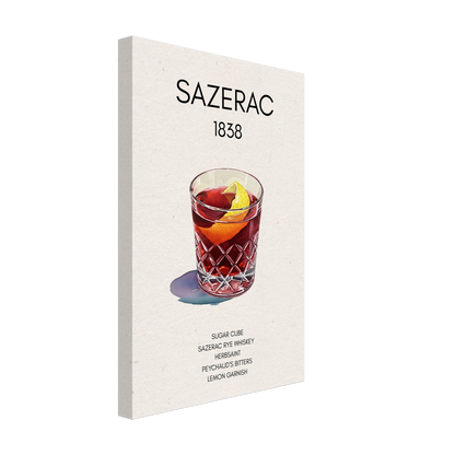 Sazerac Cocktail Bar Art Print No Frame 30x45 cm 12x18″ Gallery Wrapped Canvas