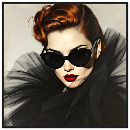Femme Fatale Paris Runway Fashion Art Print 70x70 cm 28x28″ Premium Matte Paper Wooden Framed Poster