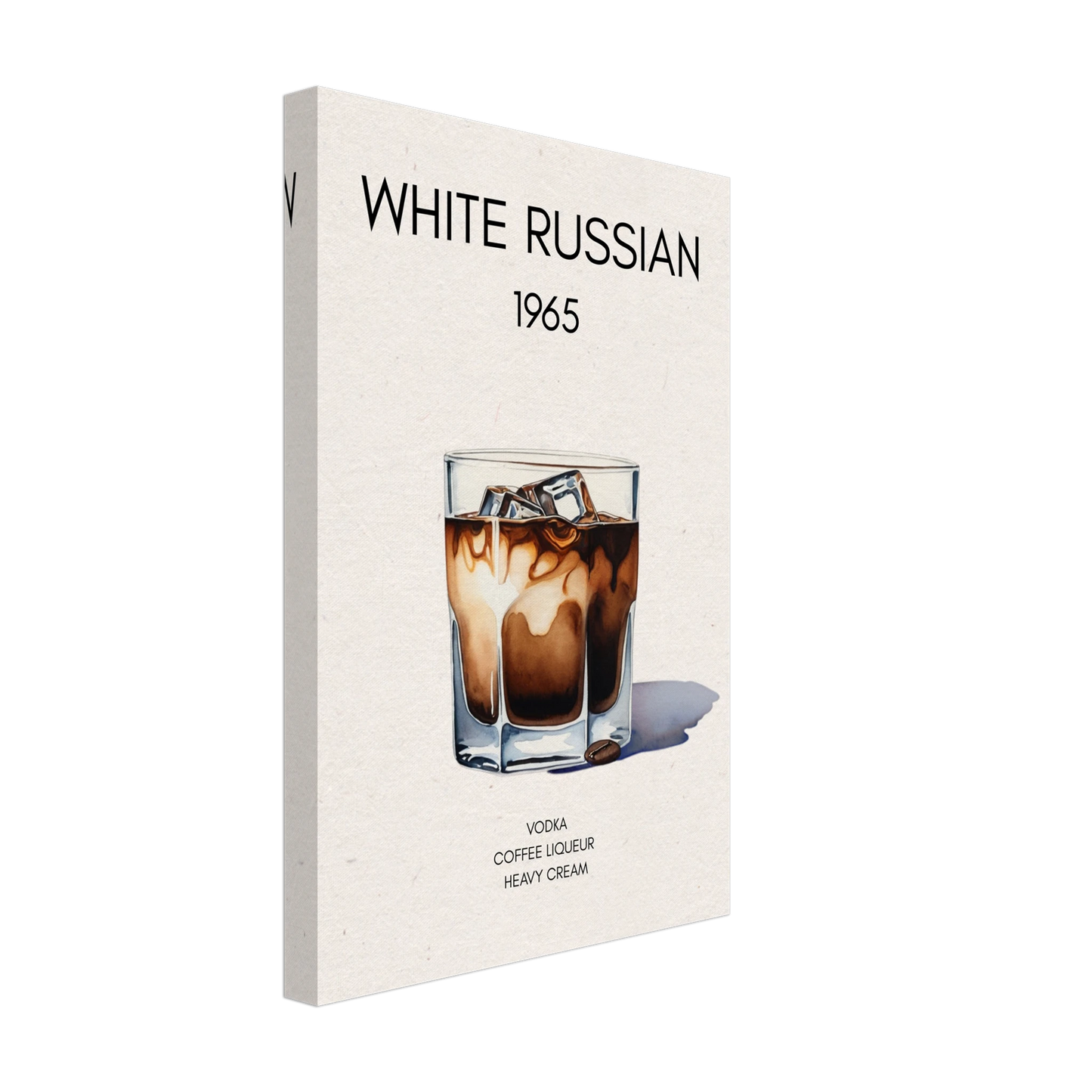 White Russian Cocktail Bar Art Poster Print No Frame 30x45 cm 12x18″ Gallery Wrapped Canvas