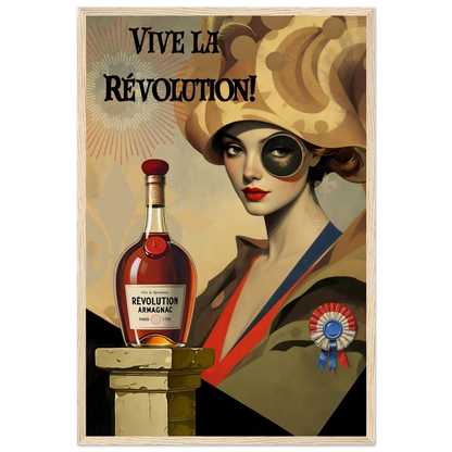 Vintage French Revolution Cognac Art Print Light Wood Frame 40x60 cm 16x24″ Museum-Quality Matte Paper Wooden Framed Poster