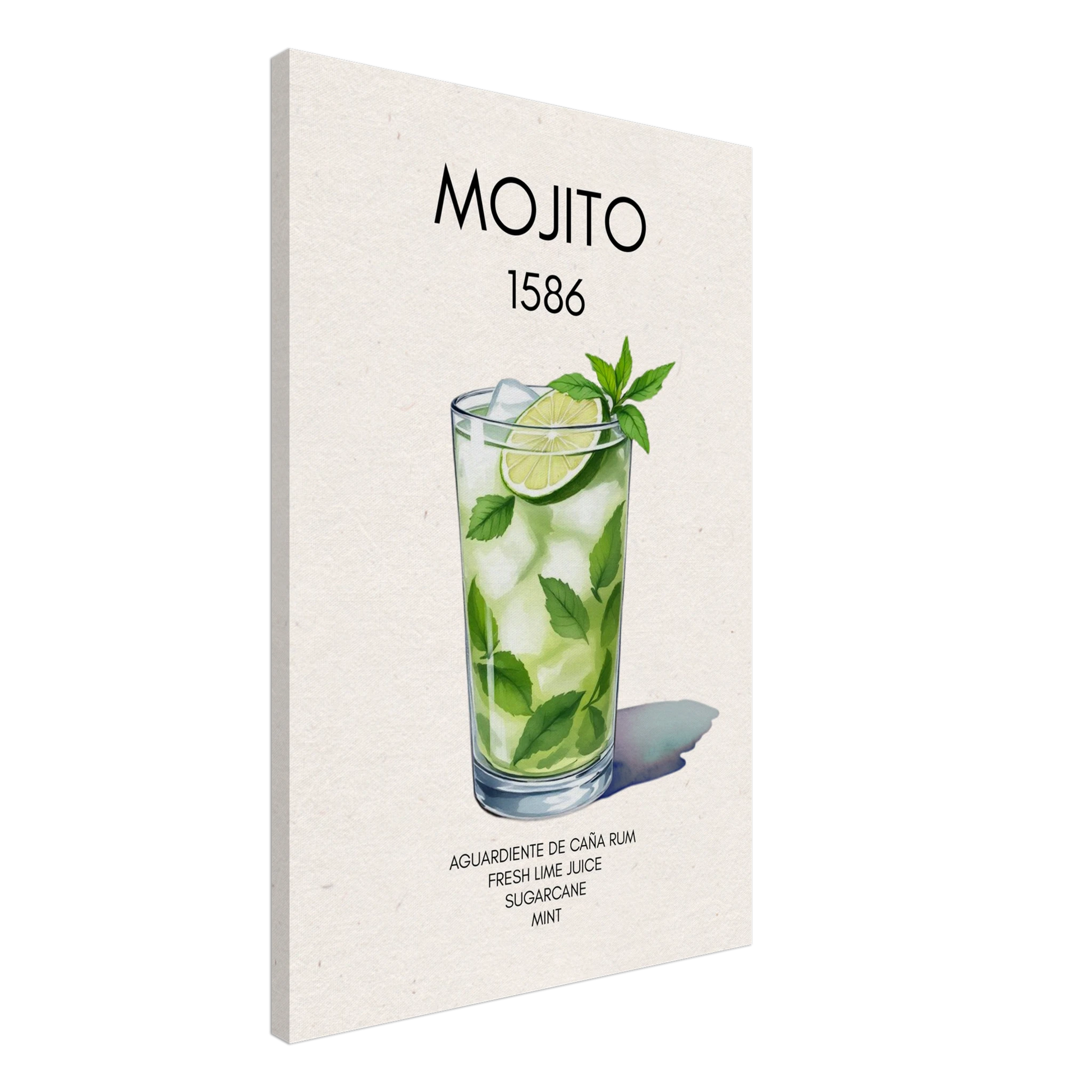 Mojito Cocktail Bar Art Print No Frame 60x90 cm 24x36″ Gallery Wrapped Canvas