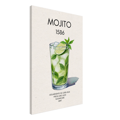 Mojito Cocktail Bar Art Print No Frame 60x90 cm 24x36″ Gallery Wrapped Canvas