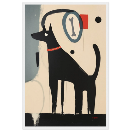 Funny Modern Dog Lover's Art Print 40x60 cm 16x24″ Premium Matte Paper Wooden Framed Poster White Wood Frame