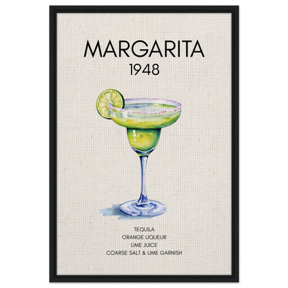 Margarita Cocktail Bar Art Print Black Wood Frame 60x90 cm 24x36″ Framed Canvas