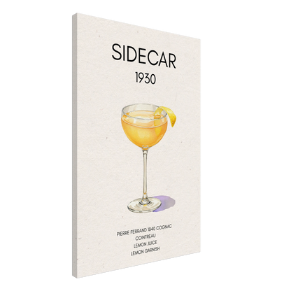 Classic Sidecar Cocktail Bar Art Print No Frame 60x90 cm 24x36″ Gallery Wrapped Canvas