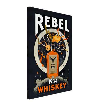 Rebel Whiskey Cocktail Bar Poster Print No Frame 40x60 cm 16x24″ Canvas