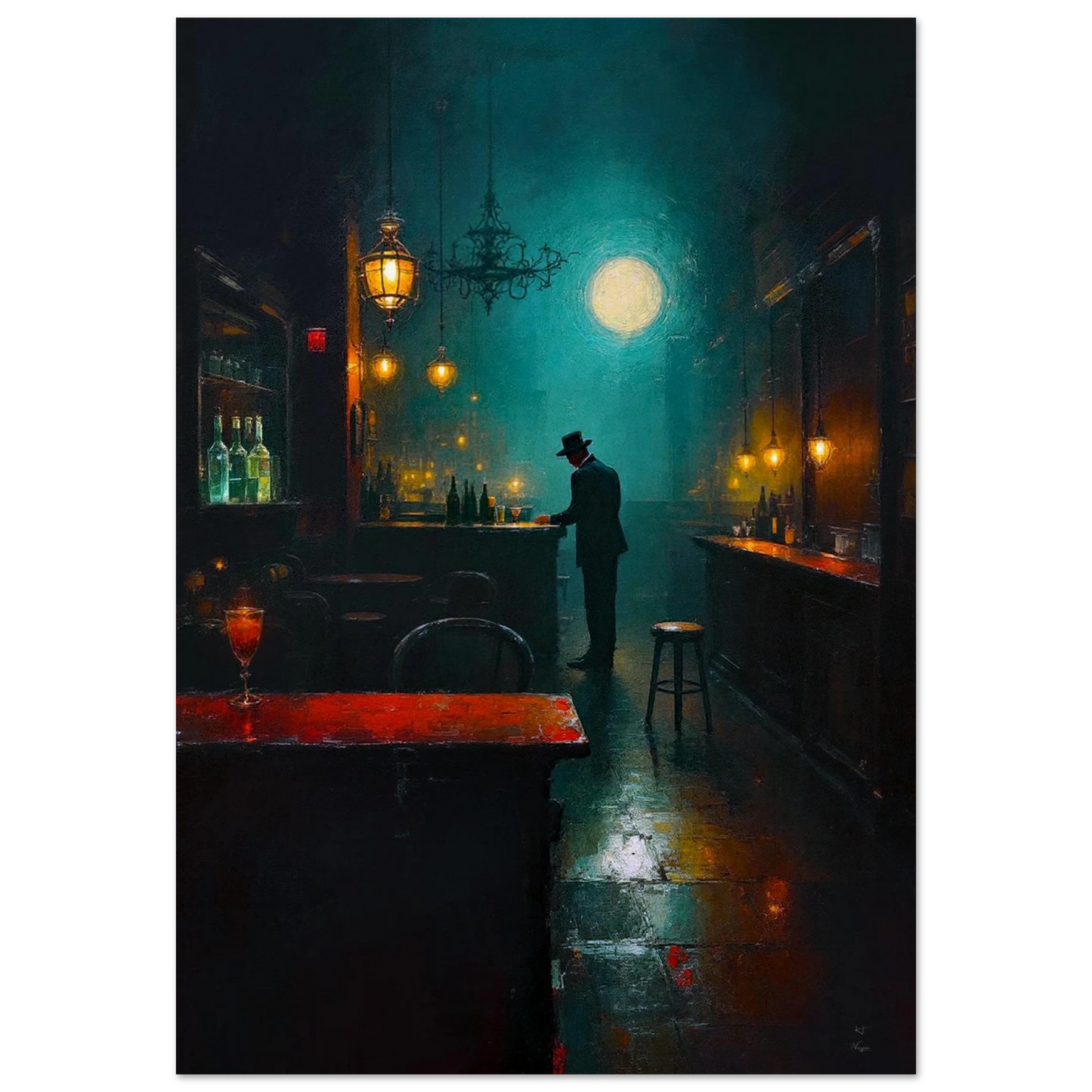 Speakeasy Bootleg Prohibition Bar Art Print No Frame 70x100 cm 28x40″ Museum-Quality Matte Paper Poster